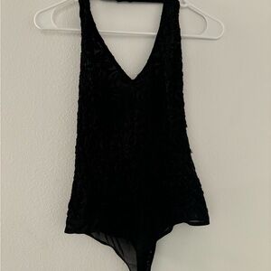Bebe Black Lace Bodysuit